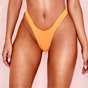 House of CB Flora Juno Bikini Bottom Neon Orange NWT